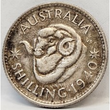 AUSTRALIA 1940 . ONE 1 SHILLING . TONED